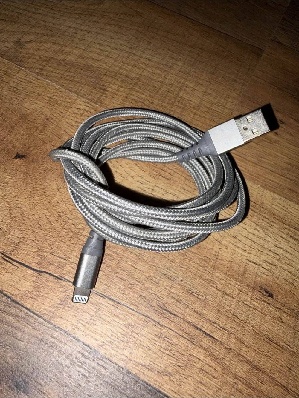 Braided Lightning to USB Charging Cable - Silver